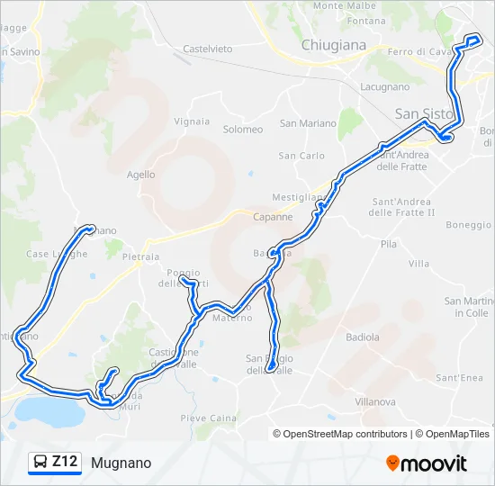 Z12 Bus Line Map