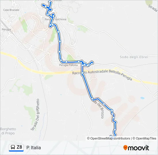 Z8 Bus Line Map