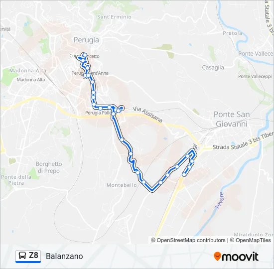 Z8 Bus Line Map