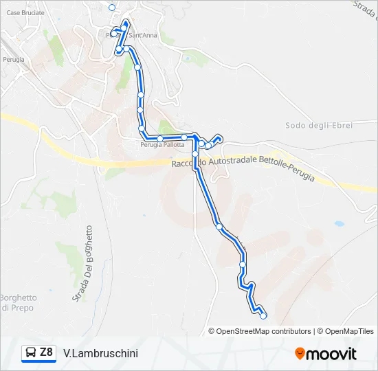 Z8 Bus Line Map