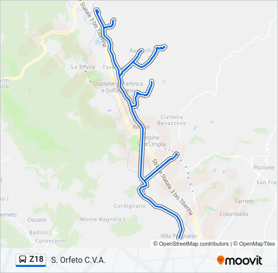 Z18 Bus Line Map