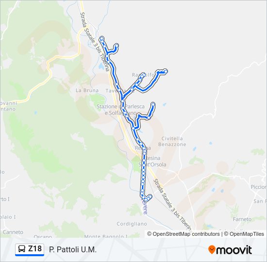 Percorso linea  Z18
