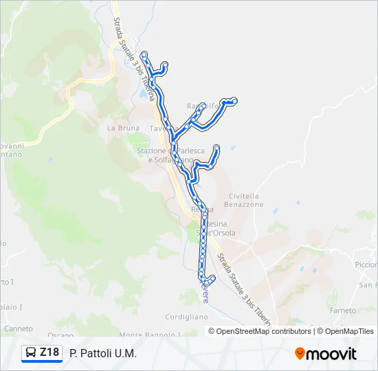 Z18 Bus Line Map
