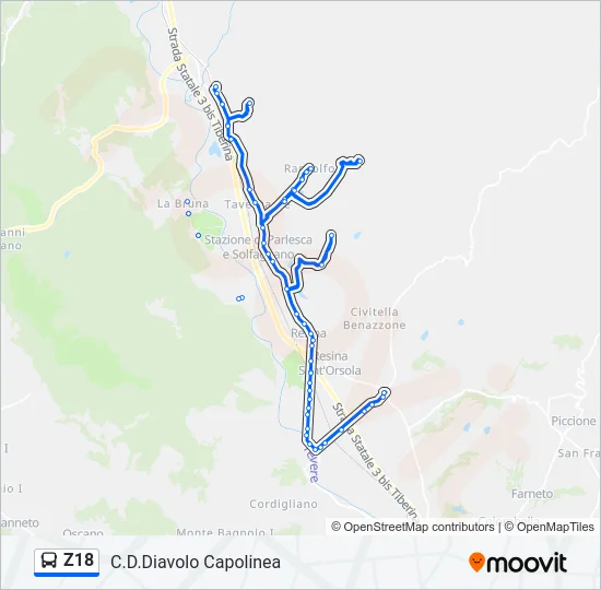 Z18 Bus Line Map