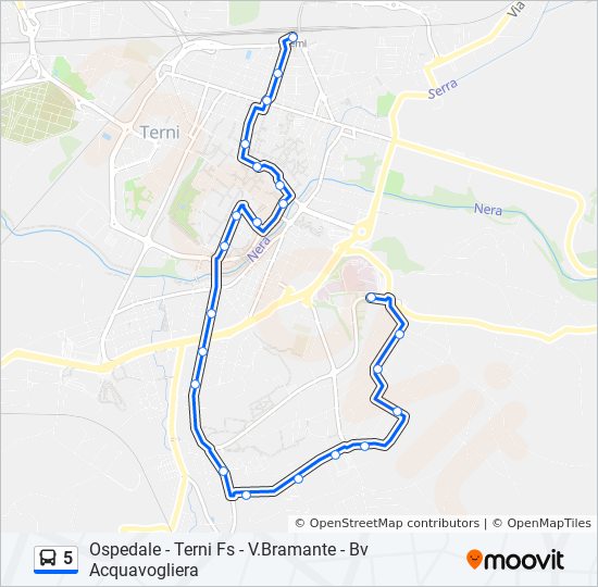 Percorso linea bus 5