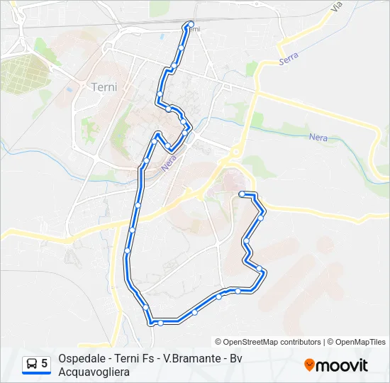 5 Bus Line Map