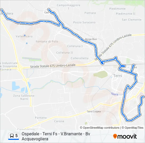 5 Bus Line Map