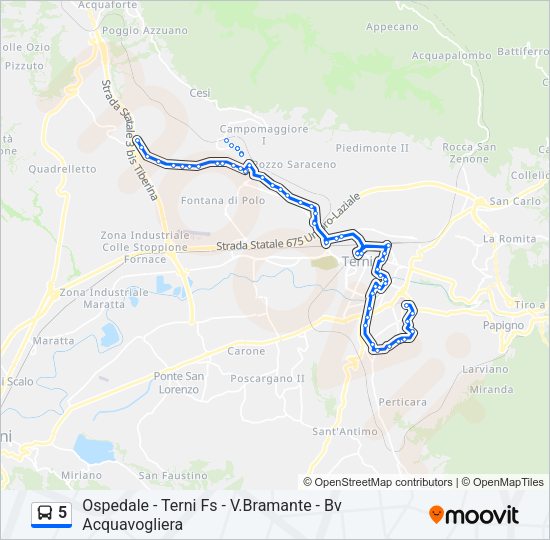 Percorso linea bus 5