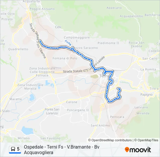 5 Bus Line Map