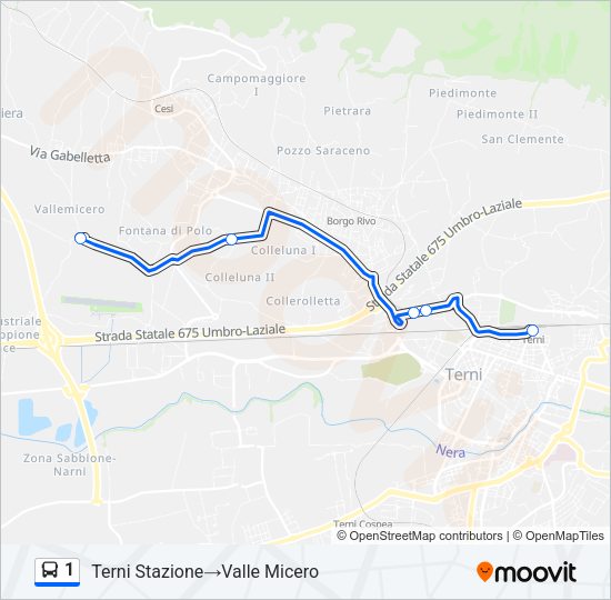 1 Bus Line Map