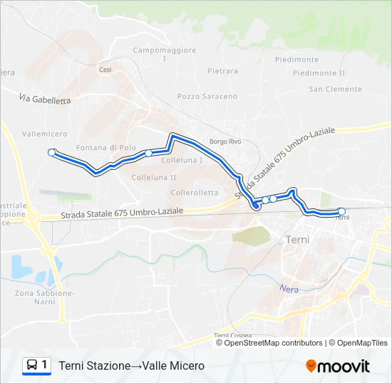 1 Bus Line Map