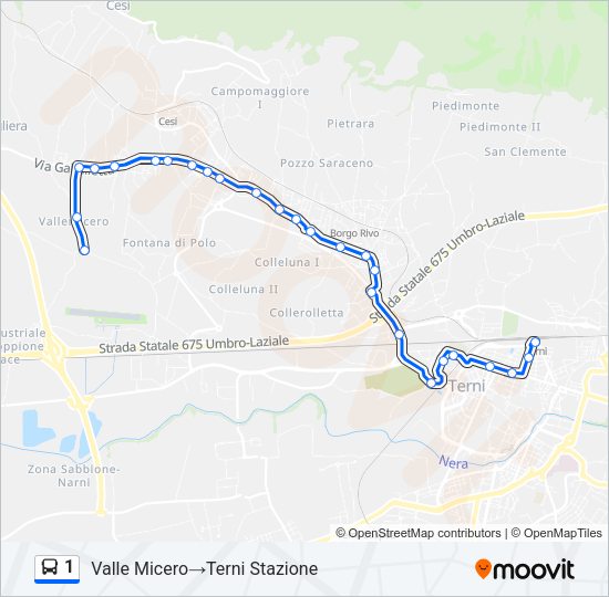 1 Bus Line Map