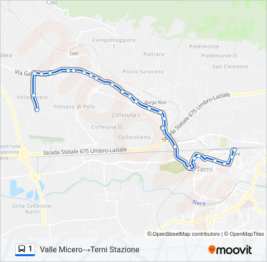 1 Bus Line Map
