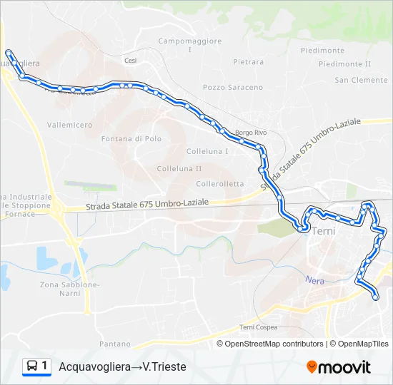 1 Bus Line Map