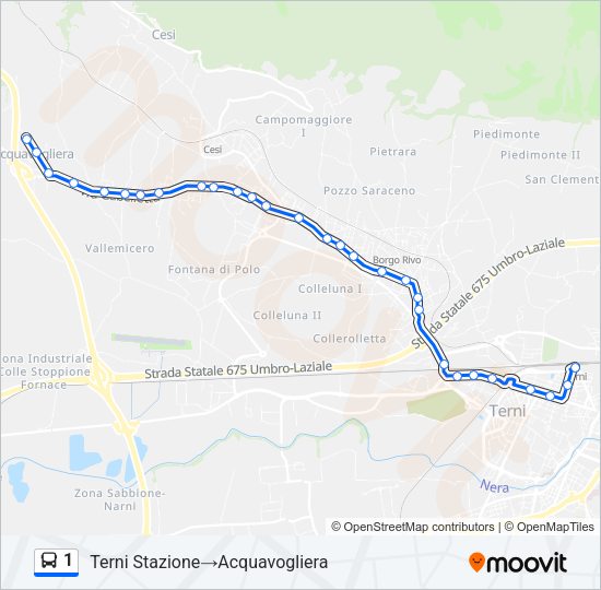 1 Bus Line Map