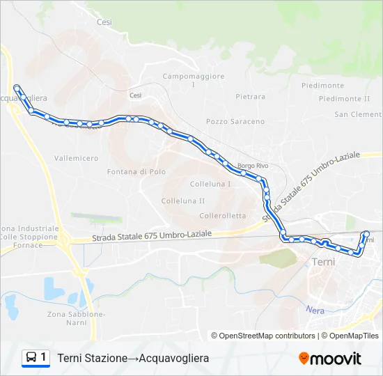 1 Bus Line Map