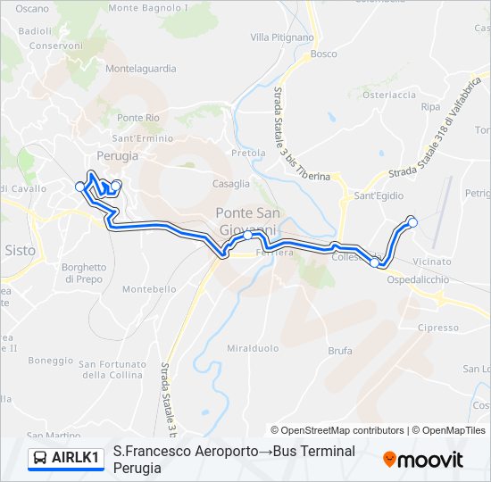 Percorso linea bus AIRLK1
