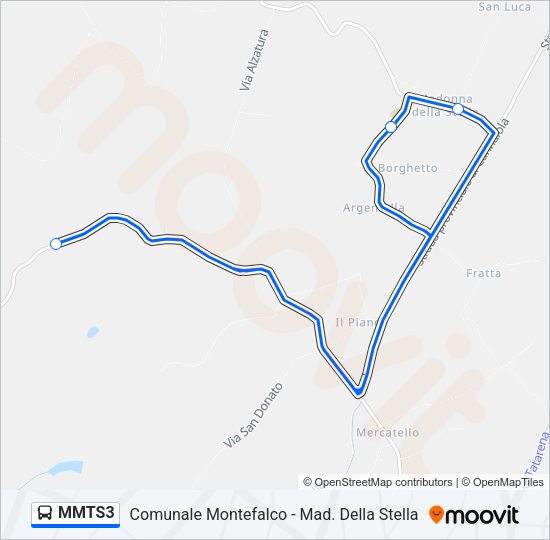Percorso linea bus MMTS3
