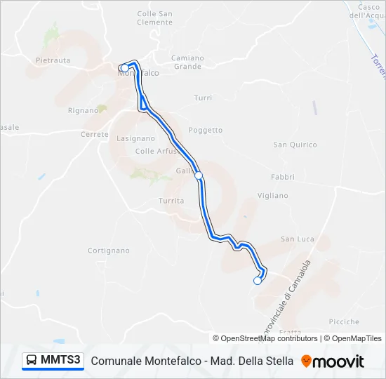 MMTS3 Bus Line Map