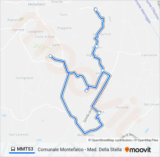 MMTS3 Bus Line Map