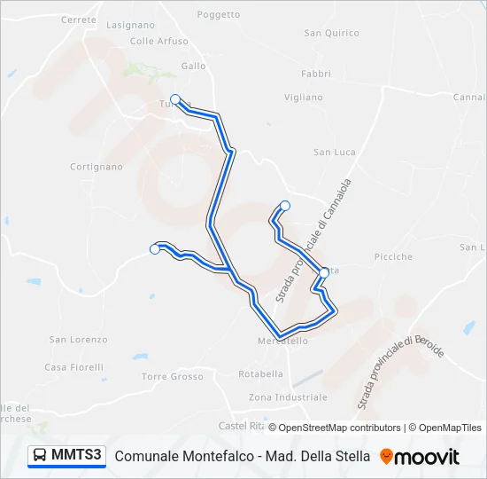 MMTS3 Bus Line Map