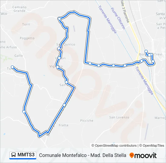 MMTS3 Bus Line Map