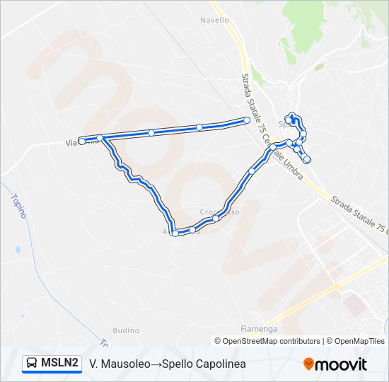 Percorso linea bus MSLN2