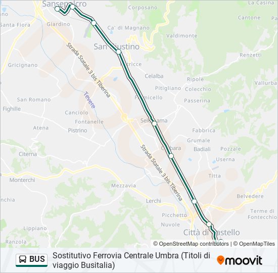 Mappa della linea BUS