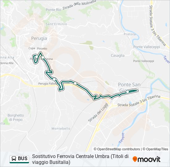 Mappa della linea BUS