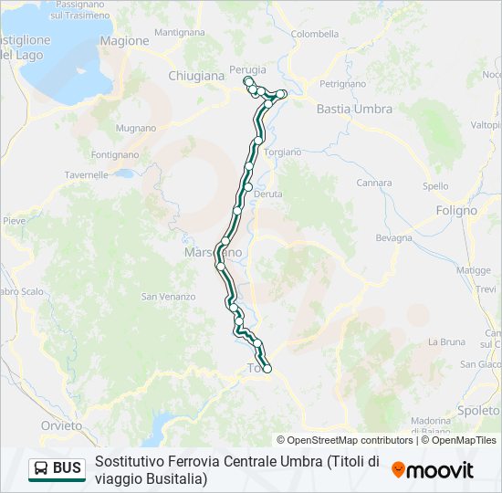 Mappa della linea BUS