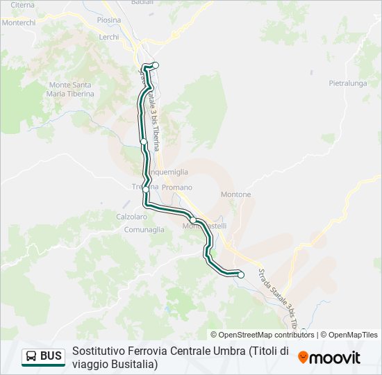 Mappa della linea BUS