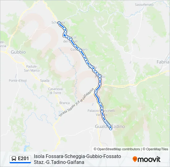 E201 Bus Line Map