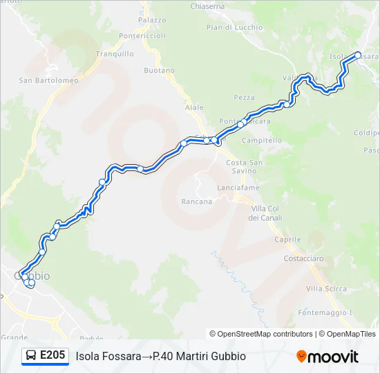 E205 Bus Line Map