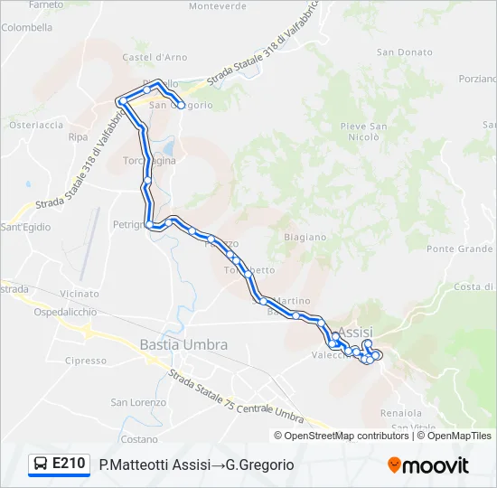 E210 Bus Line Map