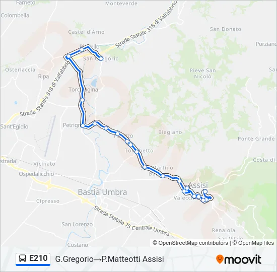 E210 Bus Line Map