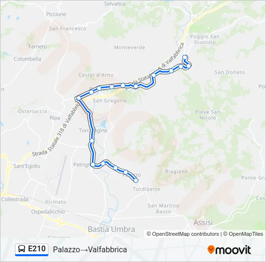 E210 Bus Line Map