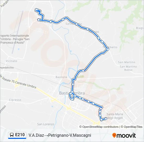 E210 Bus Line Map