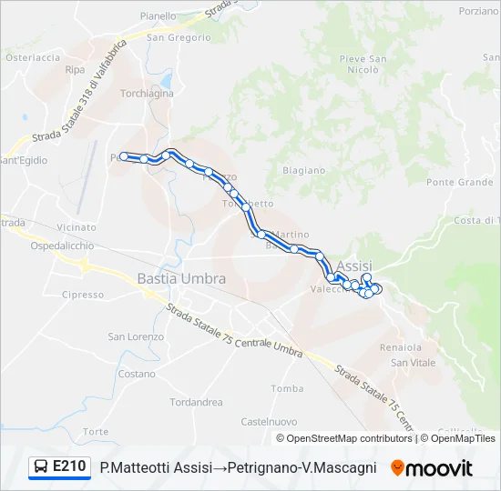 E210 Bus Line Map