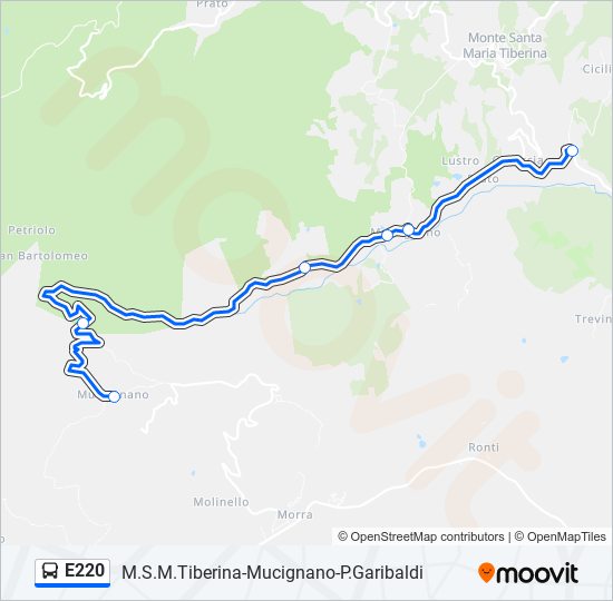 E220 bus Line Map