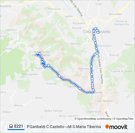 E221 Bus Line Map
