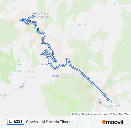 E221 Bus Line Map