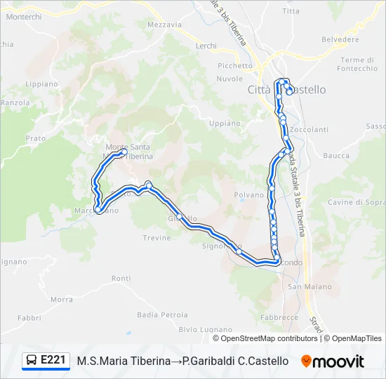 E221 Bus Line Map