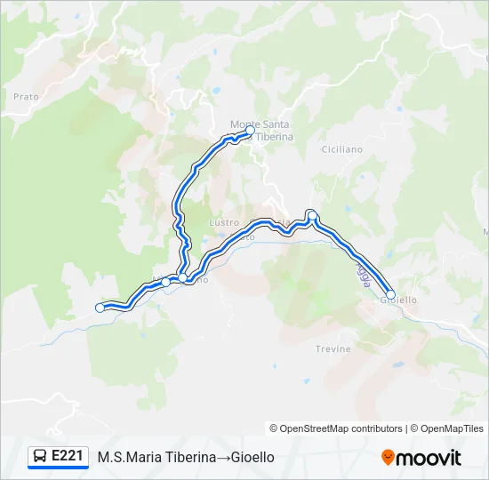 E221 Bus Line Map