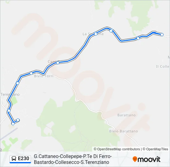 E230 Bus Line Map