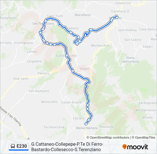 E230 Bus Line Map