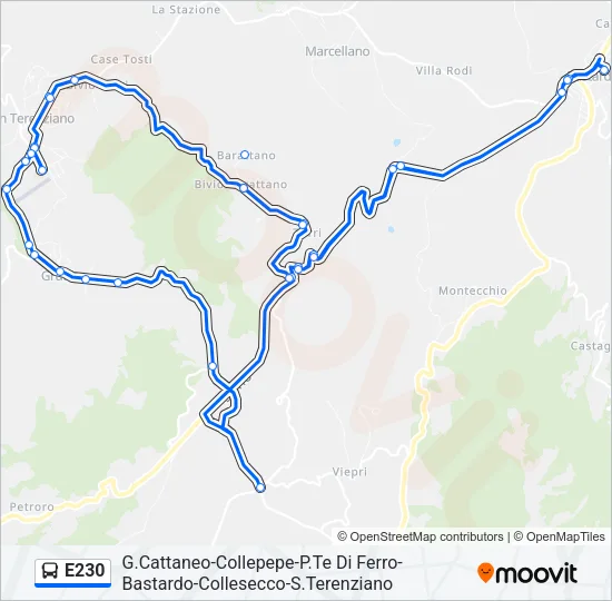 E230 Bus Line Map