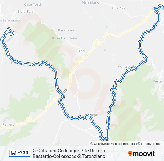 E230 Bus Line Map