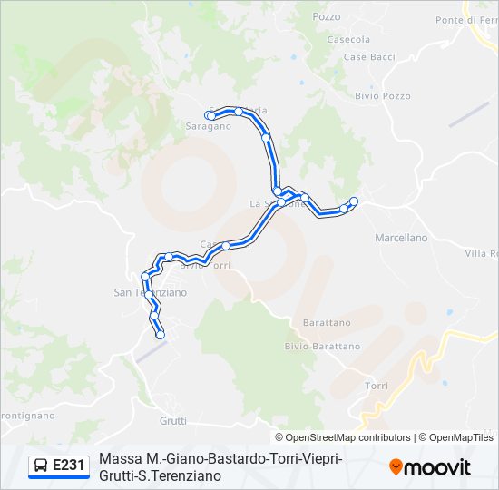 E231 bus Line Map