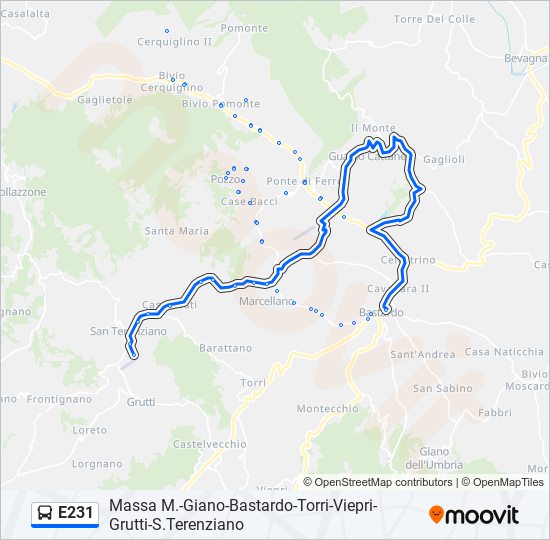 E231 bus Line Map