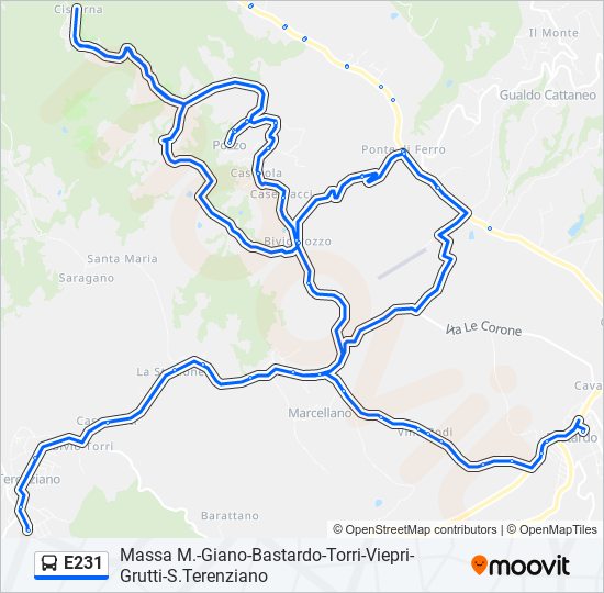 E231 bus Line Map